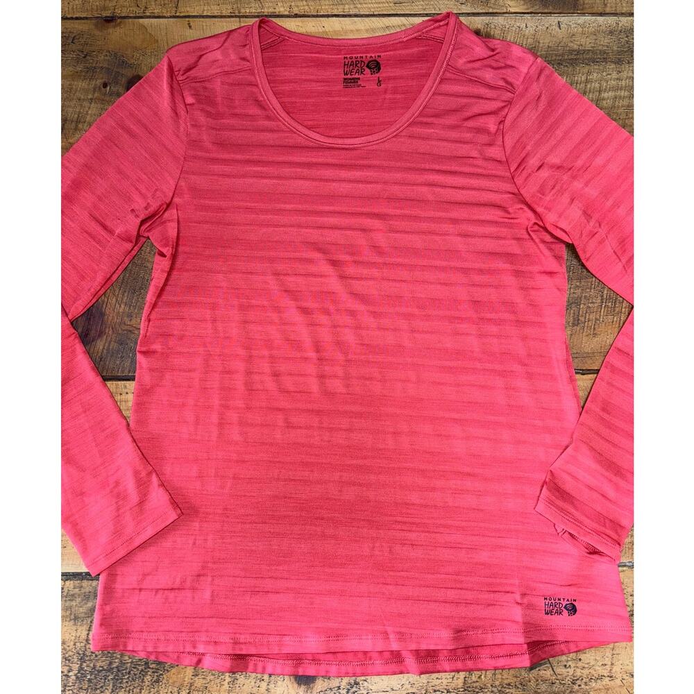 Mountain Hardwear Dark Coral/Peach Long Sleeve Athletic Base Layer Shirt Size L